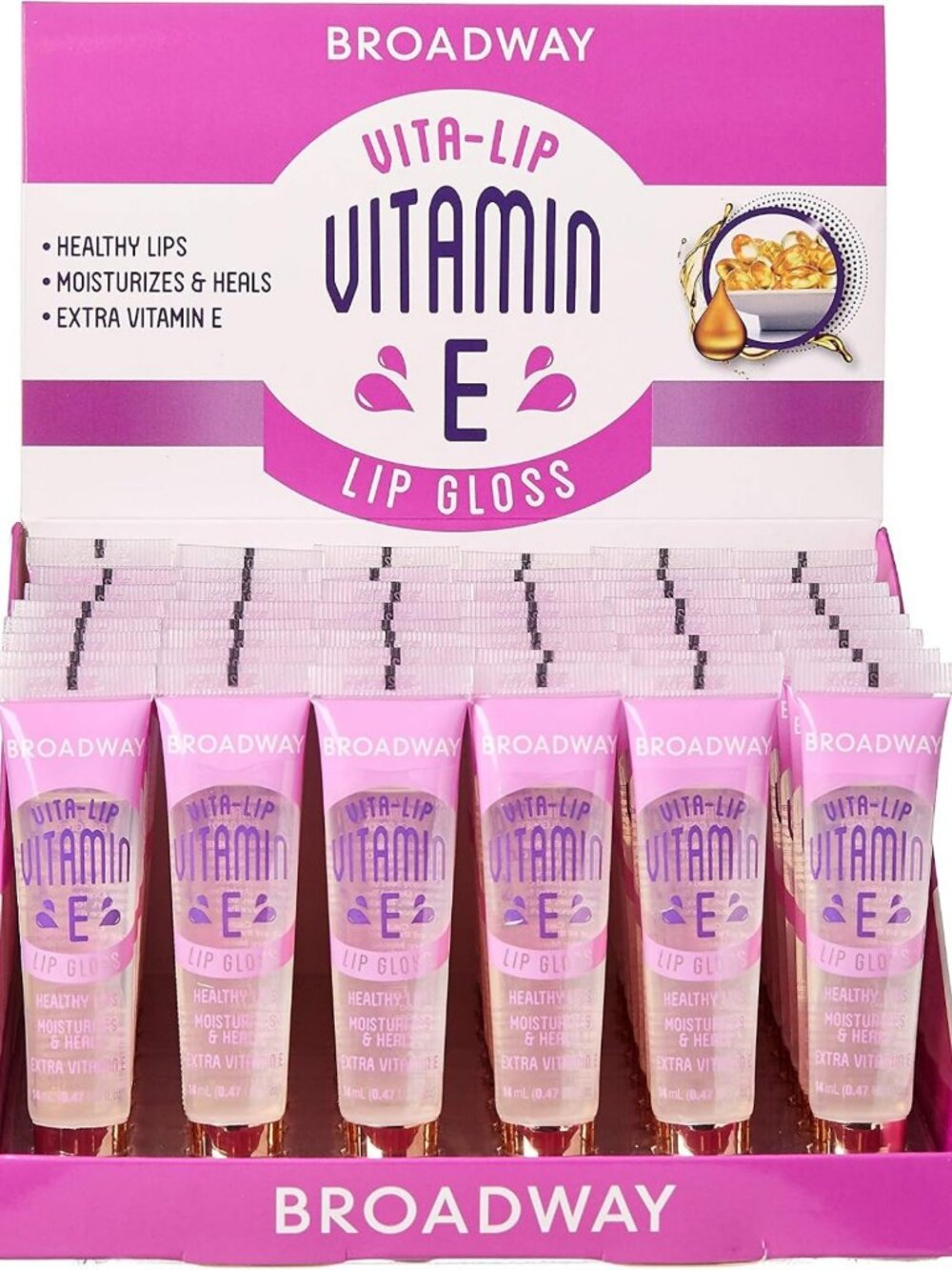 Ultra-Hydrating Lip Gloss Set - 48 Pack, Vitamin E & Multi-Vitamin Oils